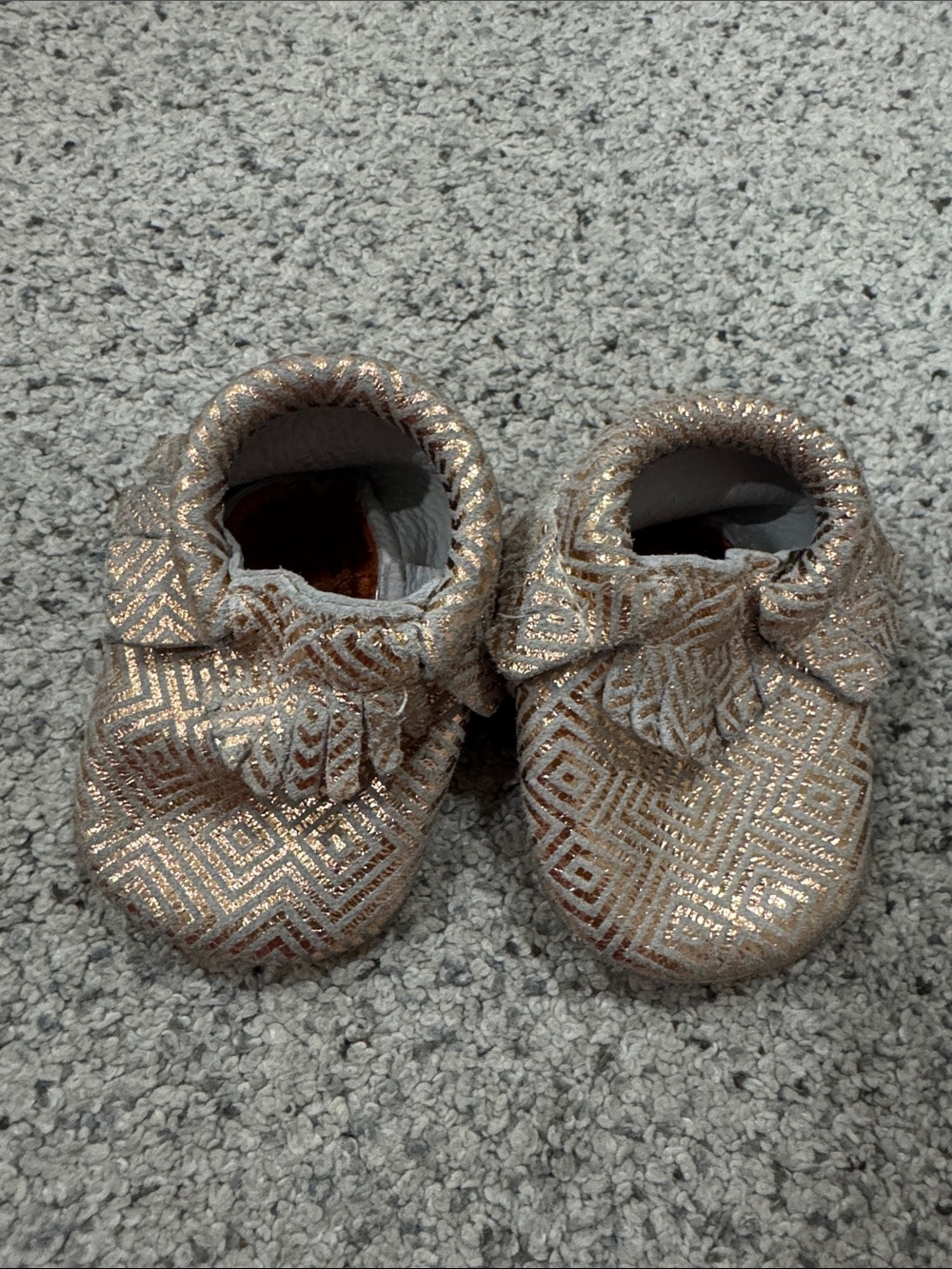Freshly Picked Metallic Gold Patterned Slip-On Shoes